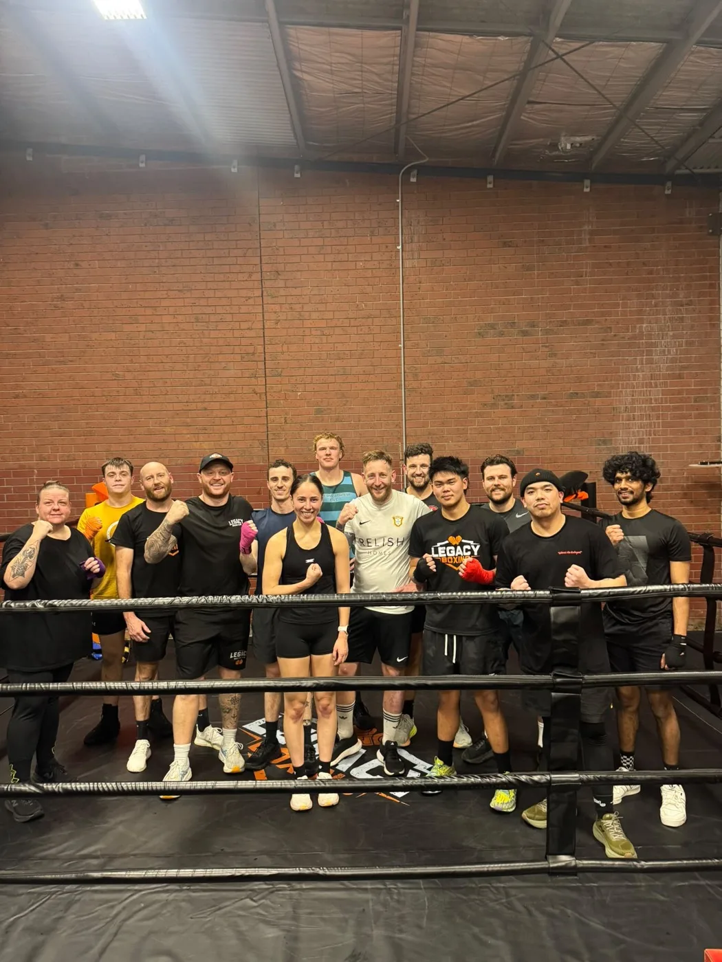 Adult boxing group in the ring at Legacy Boxing Grovedale